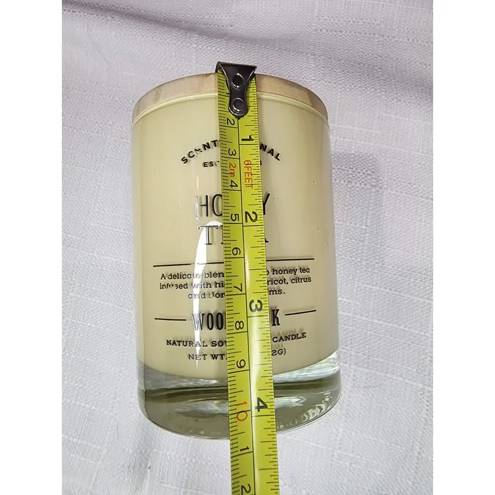 Scentsational Honey Tea Wood Wick Candle 11oz Retired Crackling Soy Blend